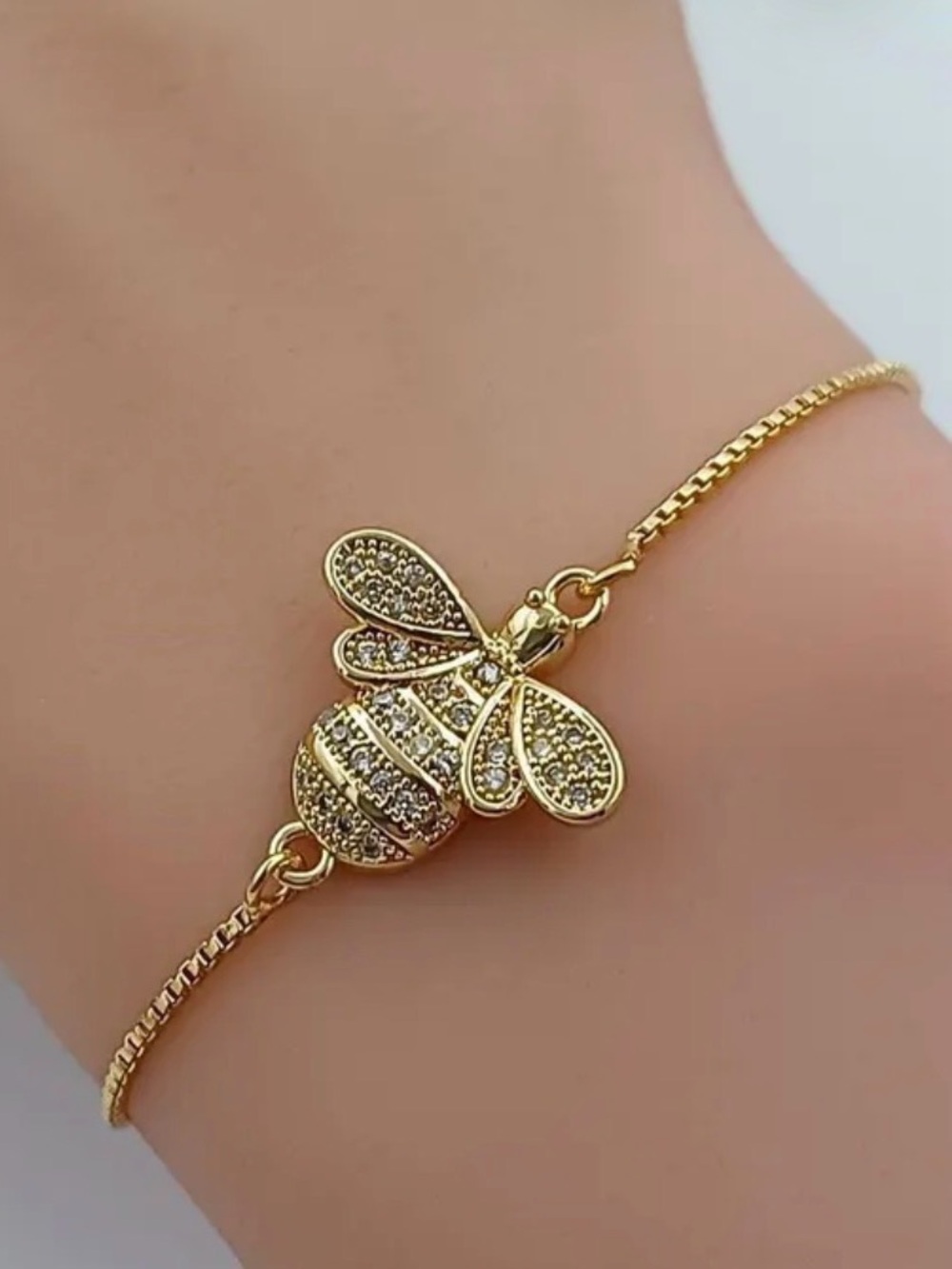 Gold Bee Pendant Necklace - Picture 7 of 9